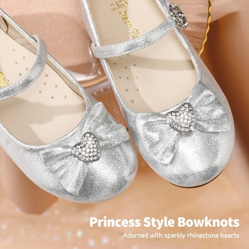 Baby Girls Toddlers Flat Shoes Rhinestone Ballerina Flats Wedding Party Shoes - Picture 11 of 21