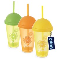 Trinkbecher Mehrwegbecher Becher Mit Deckel Und Strohhalm 450Ml 3Stk.
