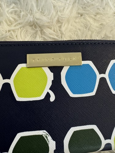 Trina Turk Sunglasses Wallet Wristlet Navy New NWT Beachy Summer Retro Resort - Picture 3 of 15