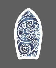Surfboard Sticker Blue Waves Waterproof Surfing Ocean Beach Tropical Gift NEW
