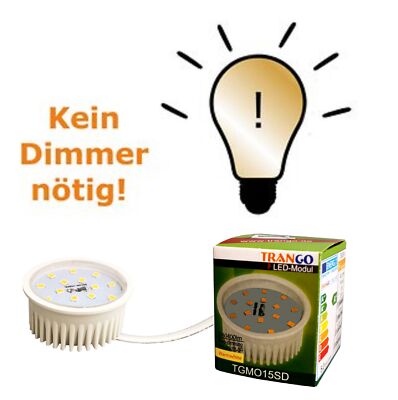 5 Watt LED Leuchtmittel in 3 Stufen dimmbar ultra flach 3000 K Trango TGMO15SD