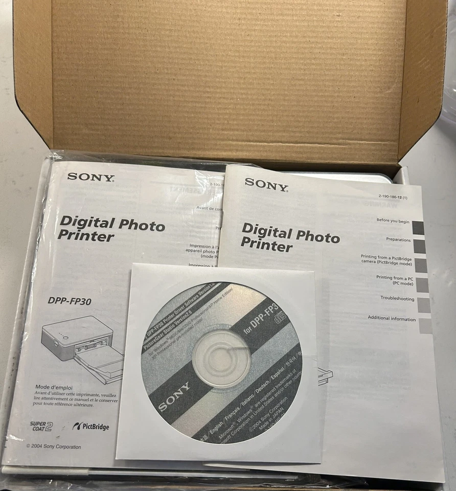 Sony Photo Printer & Photo Paper SVM-F120 4x6 -DPP-FP30 DIGITAL, New Open Box! - Image 2 of 3