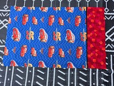 Handmade pillowcase standard size Disney Cars Lightning McQueen red squares