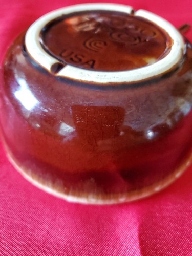Vintage McCoy 7050 Pottery Brown Drip Glaze Soup Bowl With Handle Made in USA - Picture 18 of 18