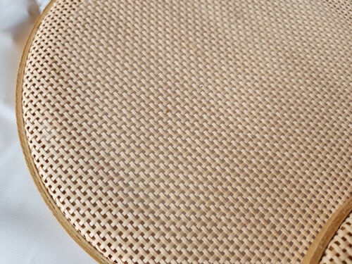 2 Wood Rattan cane wicker insert panel embroidery hoops 10 1/2" - Picture 3 of 9