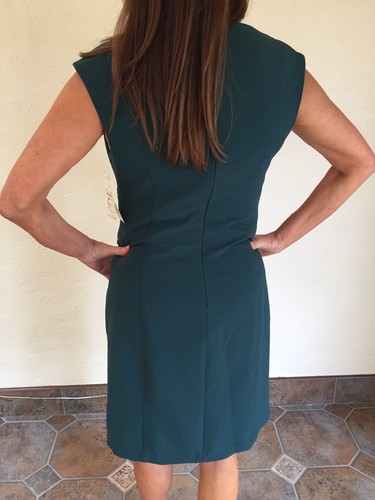 NUOVO ABITO DA LAVORO SONIA K PARIS VERDE MULTI ZIP TEA PARTY TAGLIA UK 14 EU46 US10 - Foto 5 di 8
