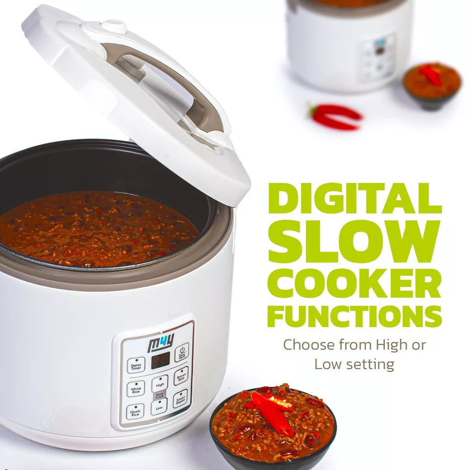Rice Cooker Slow Cooker and Food Steamer For 1-6 People – 1.2 Litre M4Y Electric - Image 4 of 4