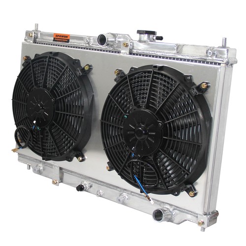 SPAWON Radiator + Fan Shroud For Honda Accord Prelude 2.2L L4 1990-1996 AT 2 Row - Picture 2 of 8