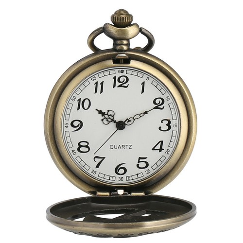Antiguo Bronce Rosa Flor Cuarzo Reloj de Bolsillo Collar Cadena Colgante Regalo Mujeres - Imagen 5 de 9