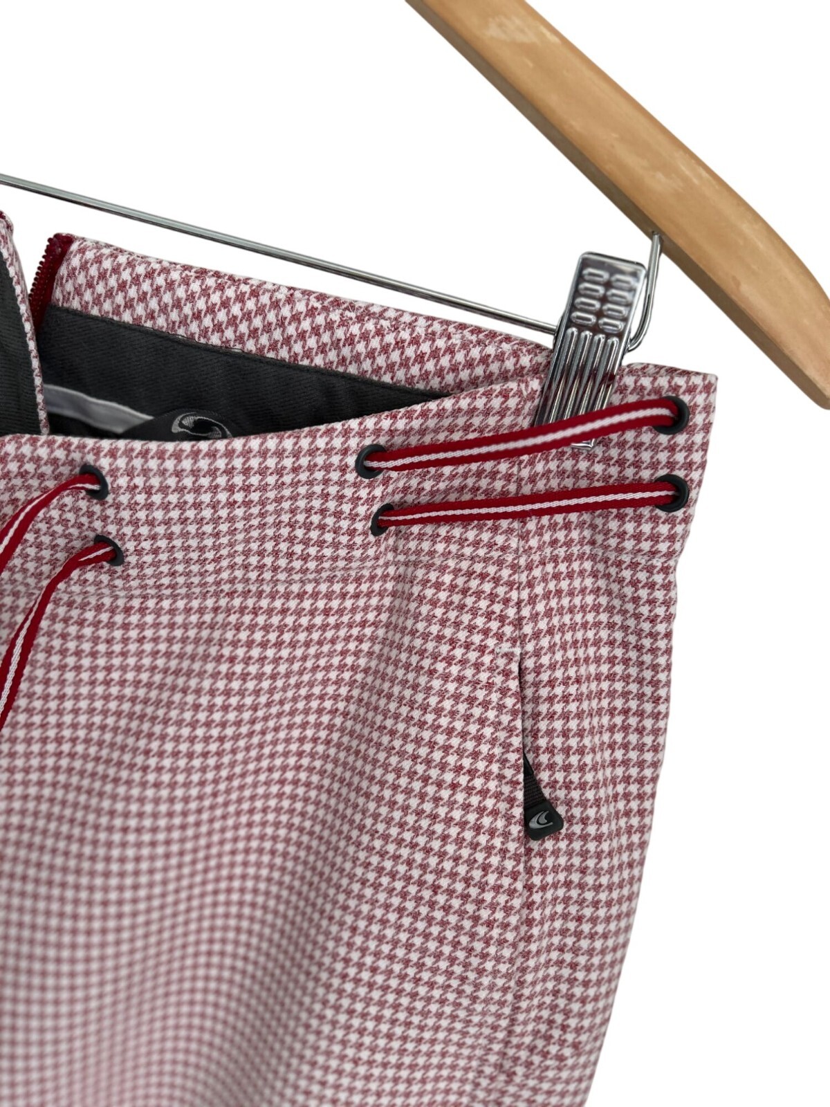 SALOMON Pantaloni da Sci Rosa Bianco Chevron Frontali Foderati in Pizzo Taglia Med