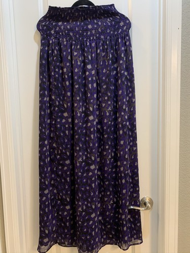 Purple Printed STRAPLESS TUBE FLOWY MAXI DRESS Size Medium Pre-owned - Picture 5 of 5