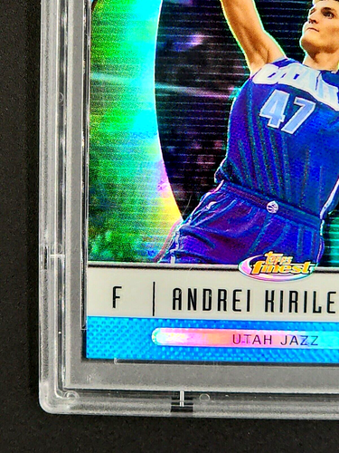 2006 Topps Finest Blue Refractor #20 Andrei Kirilenko /299 PSA 10 Gem Mint POP 1 - Picture 7 of 11