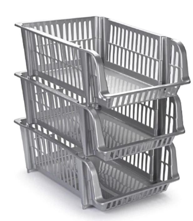 PlasticForte - Cesti impilabili in plastica 1 PEZZO 38 x 28 x 15 - Immagine 2 di 4