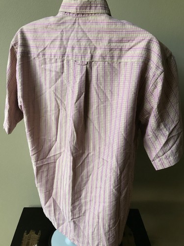 BUGATCHI (L) Multicolor Striped Short Sleeve Button Down Casual Shirt - Picture 6 of 6
