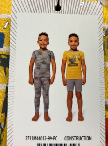 Kids Headquarters Boys 4 Piece Pajama Sleep Clothing Set (Construction, 2T) NWT