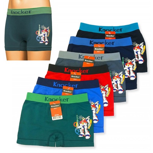 6 Pc Junior Boys Boxer Knocker Seamless Briefs Shorts Soft Spandex Underwear L - Picture 2 of 9