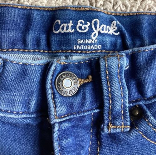 Girls 4T Blue Skinny Jeans Denim Stretch Cat & Jack Medium Wash - Picture 2 of 5