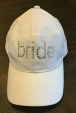Bride Baseball Caps Hats Adjustable one size White Crystal Rhinestones Women