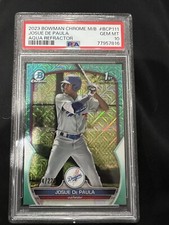 2023 Bowman Chrome Mega Box Josue De Paula Aqua Mojo Refractor #/225 PSA 10 Aa85