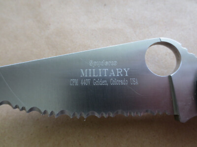 Early/Vintage Spyderco Military Knife Folder CPM 440V Golden