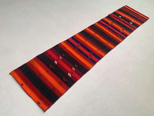 Old Turkish narrow Kilim Runner 285x63 cm shabby chic, vintage kelim - Picture 4 of 12