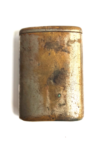 Caja de fósforos de seguridad, metal - chapado en bronce/níquel, vintage de la década de 1930 - Imagen 4 de 12