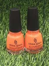 China Glaze Nail Lacquer  Polish  W Hardeners 1722 Takes Two To Mango ~ 2 pcs