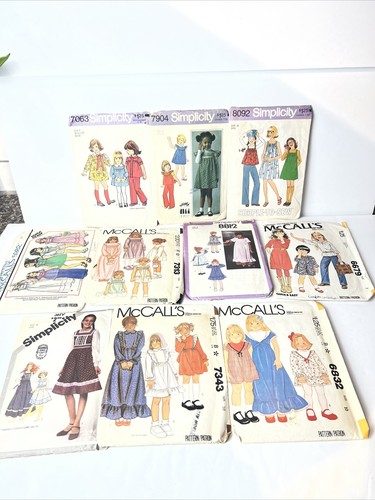 10-Vintage Sewing Patterns 1960-70s Girls Simplicity and McCalls