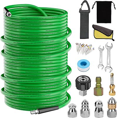 #ad Sewer Jetter Kit for Pressure WasherWater Jet Drain Cleaning Hose with Corner $233.98