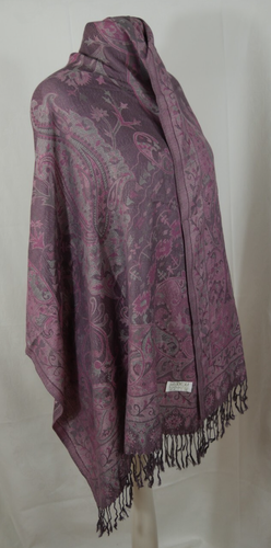 PASHMINA 70% PASHMINA 30% SEIDE Luxus Schal Elegant Bunt Edel 184x70 cm NEU! - Bild 6 von 21