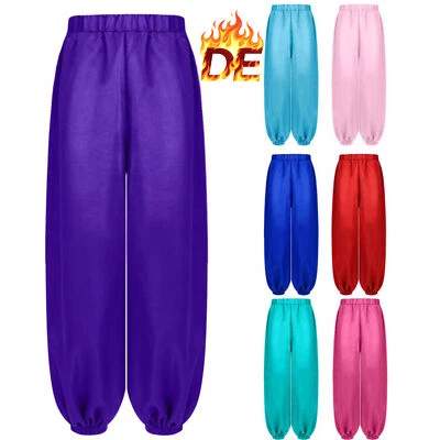 AGOKY DE Kinder Mädchen Bloomers Lang Bauch Tanzhosen High Waist Satin Party Pants