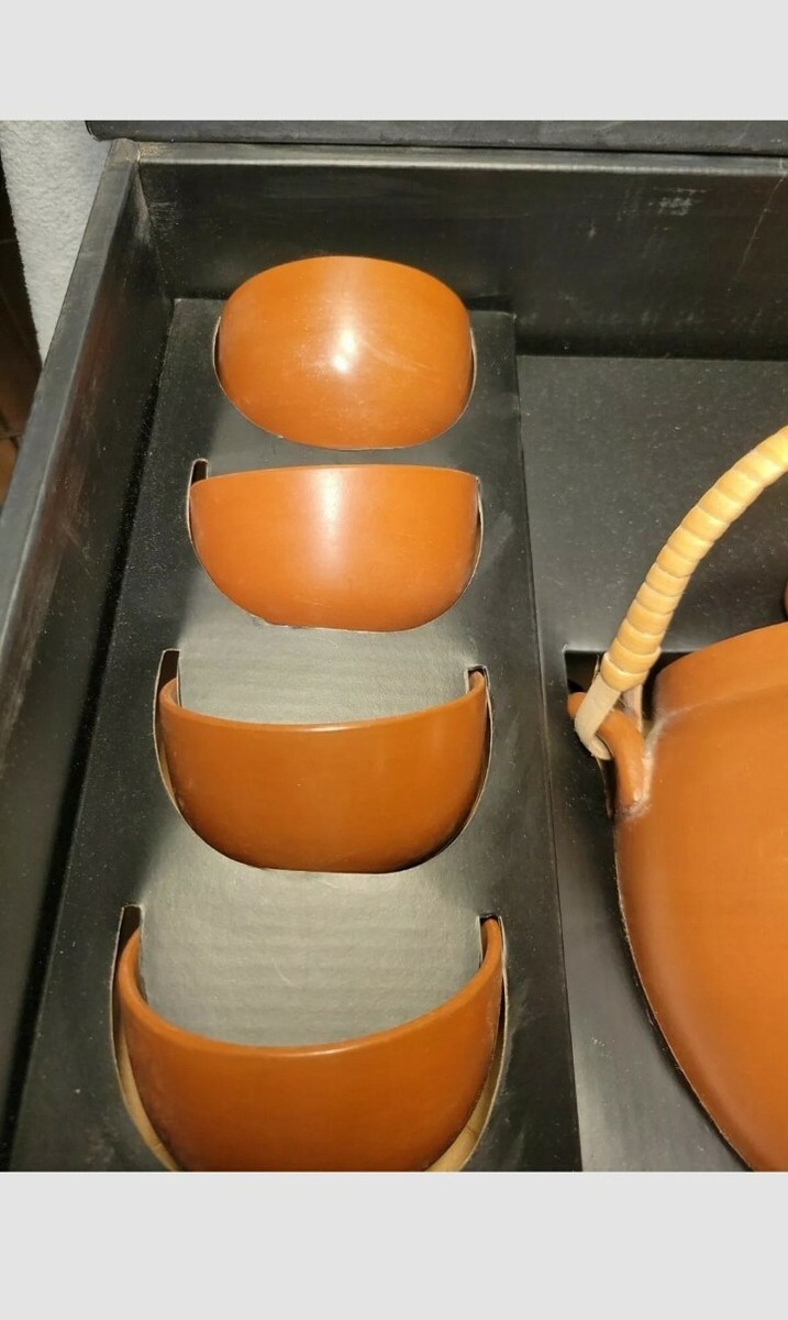 New Rare Joyce Chen 8 Piece Terra Cotta Tea Set # 90-3720 Tea Pot