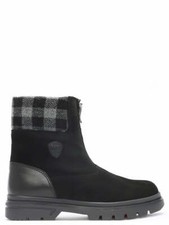 $450 Pajar Heritage Patch Boot Black Leather Waterproof Ice Grip Sheepskin 5b 6b