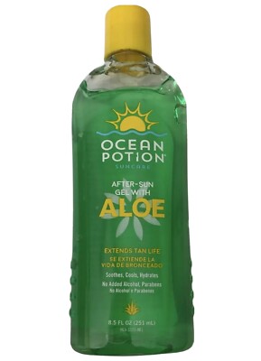 Ocean Potion Suncare After-Sun Gel with Aloe Extends Tan Life Discontinued 8.5oz