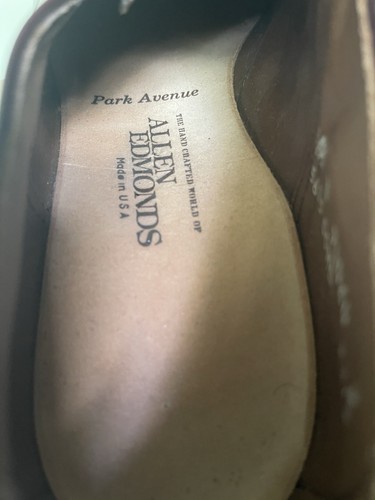 Allen Edmonds "Park Avenue" da uomo taglia 11 D bordeaux Oxford punta a cappuccio in pelle - Foto 10 di 10