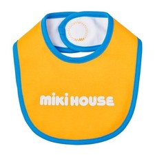 MIKI HOUSE Waterproof Bib with Solid Color Logo for Baby Clothes...