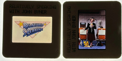 RELATIVELY SPEAKING Set of (2) 1988 35mm Film Slide - JOHN BYNER - FREE SHIPPING
