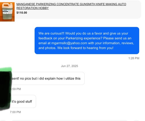 ZINC PHOSPHATE PARKERIZING CONCENTRATE GUNSMITH KNIFE HOBBY AUTO RESTORATION - Picture 5 of 7