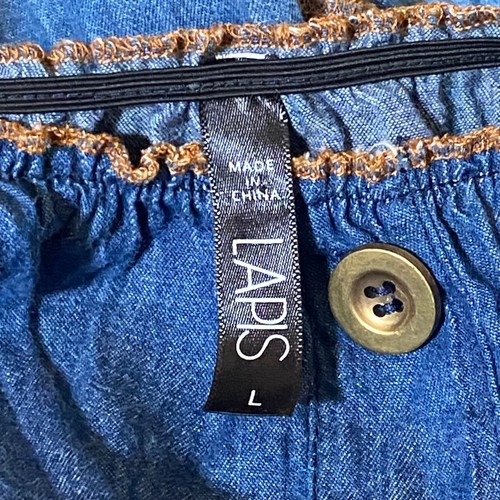 LAPIS Chambray Tiered Maxi Dress in Blue Size Large - Picture 6 of 7