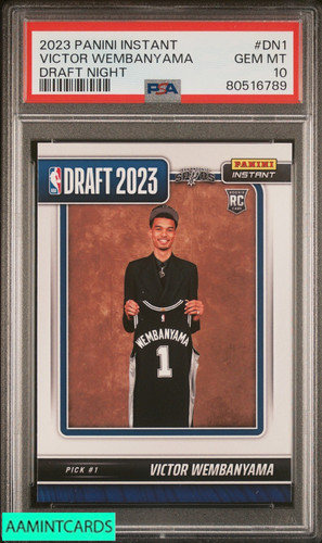 2023 PANINI INSTANT DRAFT NIGHT VICTOR WEMBANYAMA #DN1 ROOKIE RC PSA 10 GEM MT