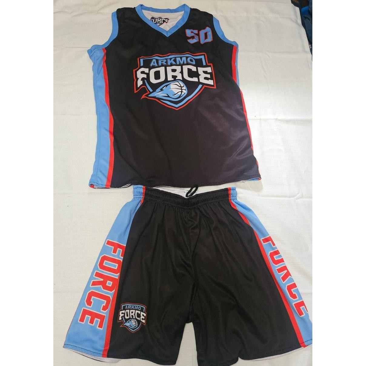 Arkmo Force Reversible Basketball Uniform Sports Black/White No. 50 Mens Large