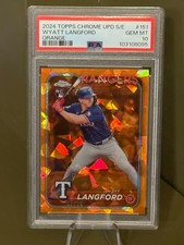 2024 Topps Chrome Update Sapphire - Wyatt Langford #CSA-WL Orange /25 PSA 10