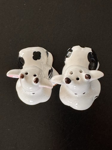 Josef Originals White and Black Cows Salt & Pepper Shakers Korea Ceramic - Picture 4 of 7