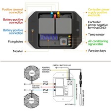 Electric Thermatic Fan Switch Kit - 12v24v Adjustable Temp