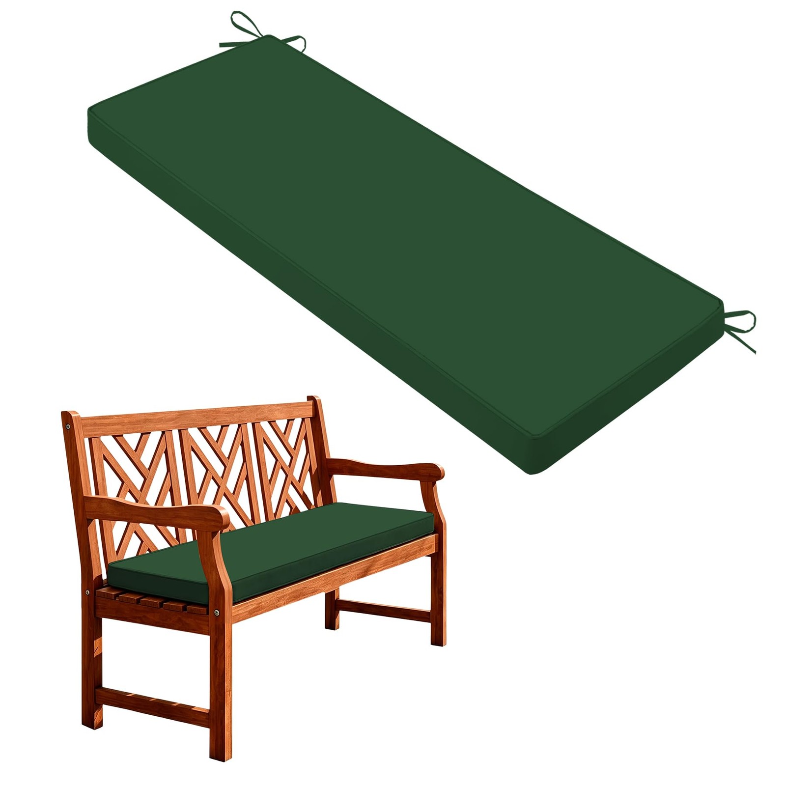 Outdoor Bench Cushion Dark Green 42x18x3 Inch Waterproof Patio