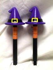 WITCH HAT purple/black SOLAR POWER Stake LIGHTS 2x NEW 2026 halloween wiccan