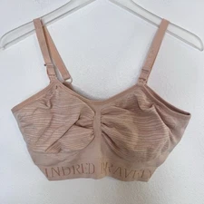 Kindred Bravely Sublime Nursing Bra Size Large Beige Hook Eye Wireless Comfort