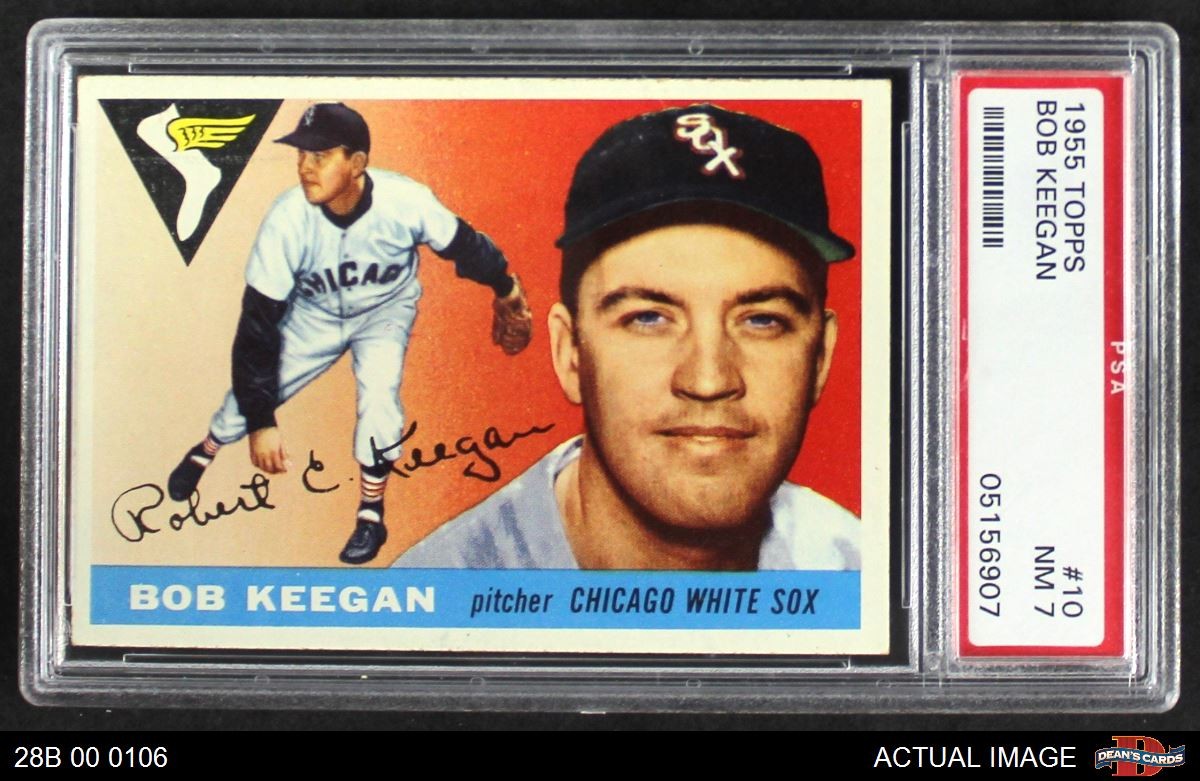 1955 Topps #10 Bob Keegan White Sox PSA 7 - NM