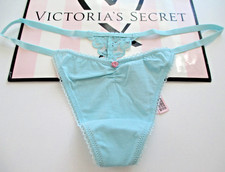 VICTORIA'S SECRET Cotton V-String Thong Panty S M L XL Blue NWT VS FREE SHIP 4