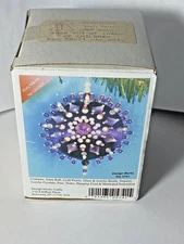 VTG Mary Maxim Design Works Ornament Kit February Amethyst 3" Purple Satin Ball